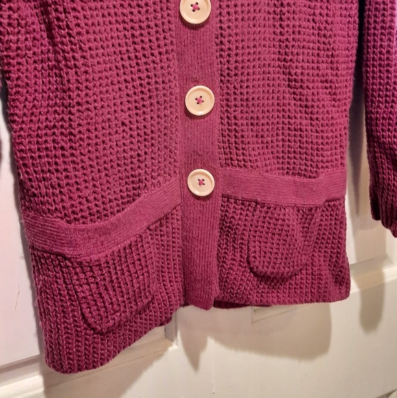 Boden Girls Purple Cashmere/Angora Blend Button Down Cardigan Sweater size 10 - Picture 5 of 12